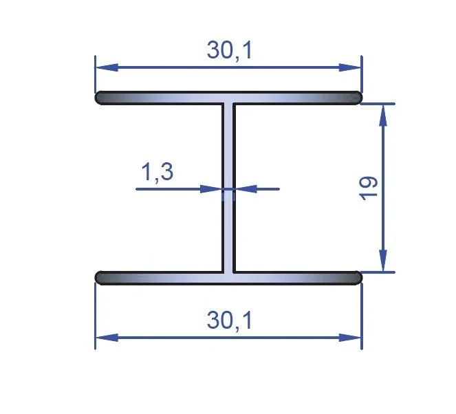 Profil H NEGRU din aluminiu, 3M - imagine 2