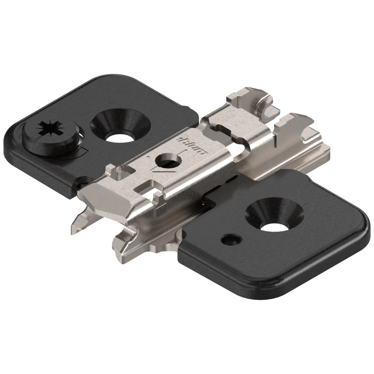 Plăcuță balama CLIP, în cruce, înălțare 0 mm, excentric, Negru Onix - imagine 3