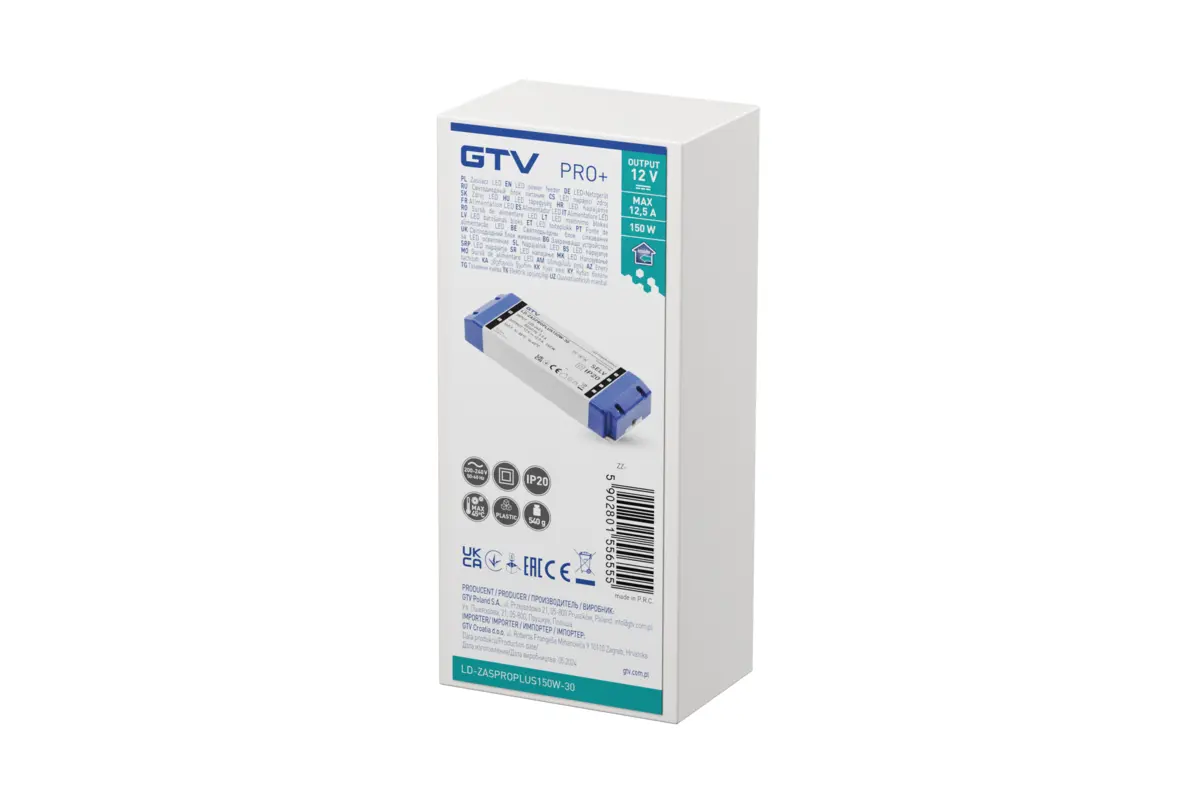 Sursă de alimentare PRO+, DC12V, intrare AC220–240V, 150 W, IP20 - imagine 3